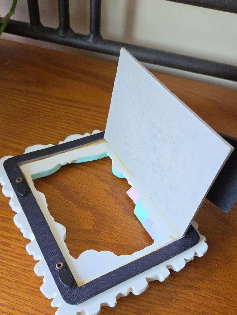Baby Themed White and Mint Picture Frame - Holds 3 1/2 X 5 Photo